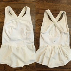 Size 8 Lululemon white peplum top